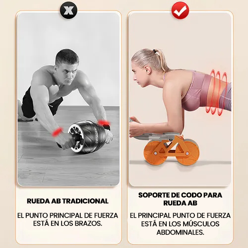 ¡Esculpe tu abdomen como nunca antes! Rueda de Ejercicio 2 en 1 con Rebote Inteligente y Temporizador ⚡